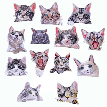10VNT Cute Kačių Lydieji Lopai Siuvinėjimai Aplikacijos Geležies Lipdukai,Šilumos Perdavimo Dizaino, Vaikams Kelnes Lopo,Drabužiai,Džinsai