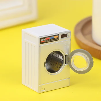 1:12 Miniatiūriniai Lėlių Skalbimo Mašina, Namų Apyvokos Skalbimo Modelis Dekoro Žaislas