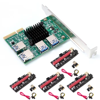 1 4 PCI express Adapter PCI-e 1x iki 16x Lizdas USB 3.0 Kasybos Specialaus Stovo Extender Plėtros Kortelę Už BTC Miner Kasyba