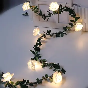 1,5 M 10leds Rožių Žiedų LED Pasakų String Žibintai, Baterija Vestuvių Valentino Dienos Įvykis Šalies Girliandą Dekoro Lempos