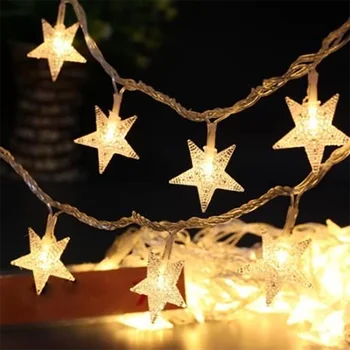 1.5 m/3m/6m/10m LED Star String Žibintai Kalėdinė Girlianda Baterija Vestuves Užuolaidų String Pasakų Žibintai Namų 2023
