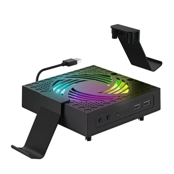 1 Gabalas RGB Spalvinga Aušinimo Ventiliatorius Reguliuojamas Vėjo Greitis Šilumos Išsklaidymo Ventiliatorius Su USB Prievadą Serijos X Žaidimų Konsolės