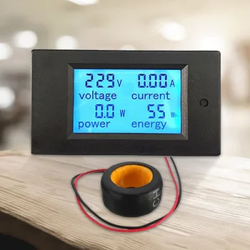 100 AC Skaitmeninis LCD Elektros Skydas Metrų Stebėti Elektros Energijos Voltmeter Ammeter