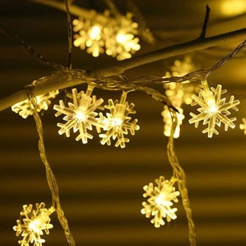 10M Snaigės Star LED Pasakų String Žibintai, Baterija, USB Pavara, Vestuvės, Kalėdos, Lauko Kambario Girliandą Žibintai Namų Puošybai