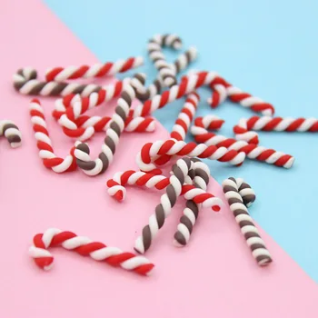10VNT Namų Kalėdinė Dekoracija Kawaii Dervos Flatback Cabochons Scrapbooking Molio Kalėdų Raudona Balta Candy Cane Amatų