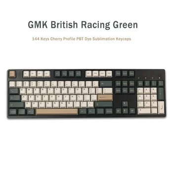 144 Klavišus GMK British Racing Green Keycaps Vyšnių Profilis PBT Dažų Sublimacijos Mechaninė Klaviatūra Keycap Už MX Jungiklis