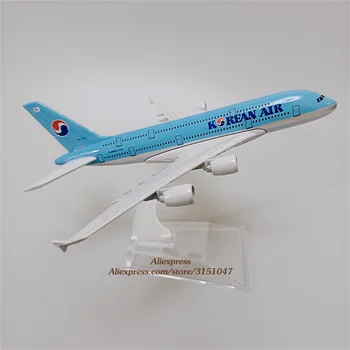16cm Metalų Lydinio, Korean Air A380 Aviakompanijų Lėktuvo Modelis korėjos 