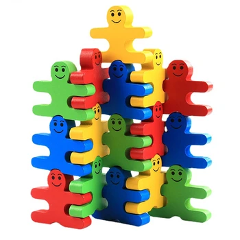16pcs Vaivorykštė Medinių Statybinių Blokų Likutį, Galvoju, Mokymo Žaidimai vaikų Darželis Montessori Vaikų Švietimo Žaislai Vaikams