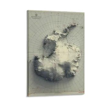 1968 m. Antarktidos Reljefo Žemėlapio 3D skaitmeniniu būdu-lydyti Drobės Tapybos anime kambario dekoro plakatas
