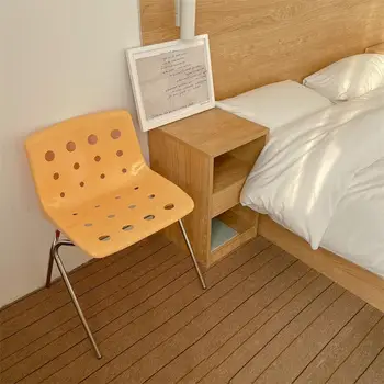 1Pc Ins Stiliaus Kūrybos Sūrio Formos Kėdės Kambarį išskaptuotas Skylę Kėdės Nerūdijančio Plieno Valgomojo Kėdės Atlošas