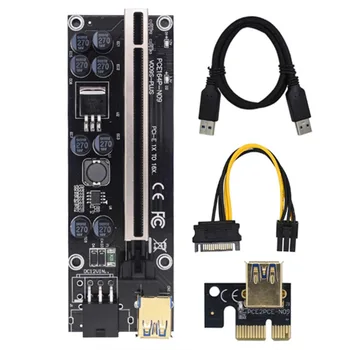 1PCS 009S Plius Riser Card VER009S PCIE PCI-E PCI X16 GPU 6in Adapterio plokštę 1X 16X Extender USB 3.0 Kabelį