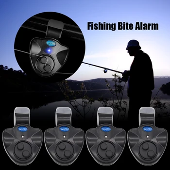 2-12pcs Elektroninių Žvejybos Bite Signalo w Garso LED Šviesos Indikatorius Žuvų Bite Signalizacijos Sirena Garsiai Sirena Dienos Nakties Indikatorius