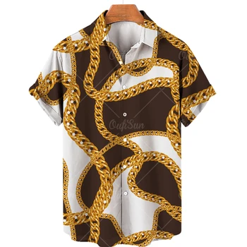 2023 visiškai Nauja, vyriški Marškiniai, Grandinės schema 3D Atspausdintas Trumpas Rankovės Havajų Marškinėliai Prarasti Harajuku Palaidinė Hip-Hop Mados Viršūnes 5XL