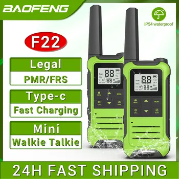 2vnt Baofeng F22 PMR FRS Walkie Talkie Tipo c Baterija Nešiojamas Mini Radijo Ryšio Profesional Du Būdu Radijo, Kempingas