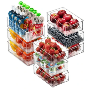 3 Vnt. Plastikinių Aišku, Maisto produktų Laikymo Dėžės Šaldytuvas Šaldiklis Didina Saugojimo Dėžės Vaisių ir Daržovių Konteineris Dėžės