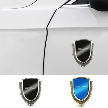 3D Metalo Automobilio Pusės Sparnas Automobilių Kėbulo Lipdukas Shield Emblema Logotipas Ženklelis Už BYD Tango F3 E6 Atto 3 Juanių Plius Daina Max F0 G3 I3 Ea1 Dmi