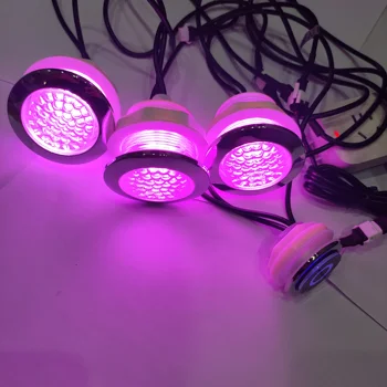 3pcs RGB LED Hottub Šviesos Sūkurinė vonia Spa Šviesos skylė 55 58 60mm 2w baseinas koja baseino vonia lempa 1 valdiklis 1 adapteris