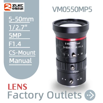 5-50mm Varifocal Lens 1/2.7 Colių 5.0 Megapikselių Diafragma F1.4 CS Kalno 5MP Rankinis Priartinimas CCTV Vaizdo Stebėjimo Naktinio Matymo Prietaisas