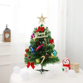 50 cm Kalėdų Eglutės Paketas su Žiburiai Kalėdų Dekoratyvinės Lentelės Viršuje Mini Dekoro Prekių Mažų Kalėdų Eglutė