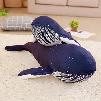 60-80CM Didelis Minkštas Mėlynasis Banginis Pliušinis Žaislas Įdaryti Mielas Jūros Gyvūnų Lėlės Pagalvė Pagalvės Vaikams, Vaikų Gimtadienio Dovana Mergaičių Metu