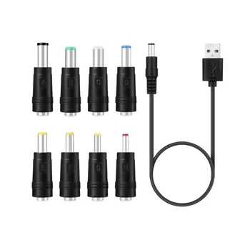8 In1 5V USB DC 5.5X2.1mm 3.5 mm 4.0 mm 4.8 mm 6.4 mm 5.5X2.5mm 6.3 mm Plug Įkrovimo Laidą Ventiliatorius Garsiakalbis Maršrutizatorius LED Lempos