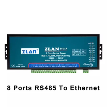 8 Nuoseklusis Prievadas RS-485 Su Ethernet Converter Serverio Vartai DI Prietaiso ZLAN5807A Paramos Modbus MQTT JSON