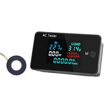 AC Dvigubos Įtampos Skaitmeninis Testeris 0-500V Voltmeter 0-100A Ammeter Elektros energijos Galios Bandymas Metrų Elektrikas Vartojimo Stebėti Įrankis