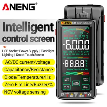 ANENG 683 Smart Multimetras High-end Touch 6000 Skaičiuoja Multimetro Bandymo Įkrovimo Multitester AC/DC Įtampos Testeris Dabartinės Įrankis