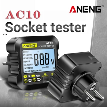 ANENG AC10 Lizdas Testeris Plug Detektorius Nulinės Linijos Kištuką Poliškumas Etapas Patikrinti Fazės Detektoriaus MUMS/ES Plug Multimetras Skaitmeninis Testeris