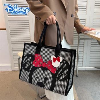 Animacinių filmų Disney Mickey Spausdinimo Mados Atsitiktinis Didelės Talpos Drobės Kelionės Pečių Maišą Moterų Rankinės, Pirkinių Krepšys, skirtą 