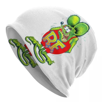 Anime Cartoon Žiurkės Fink Skullies Beanies Kepurės Unisex Žiemą Šiltas Megzti Skrybėlę Vyrams, Moterims, Hip-Hop Suaugusiųjų Variklio Dangčio Skrybėlės Lauko Slidinėjimo Kepurė
