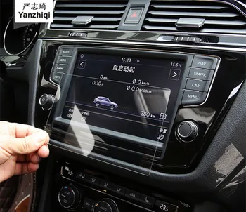 Automobilio Navigacijos GPS Ekranas Stiklas Plieno Apsauginės Plėvelės Volkswagen VW Tiguan MK2 2016 2017 2018 Kontrolės LCD Ekrano Lipdukas