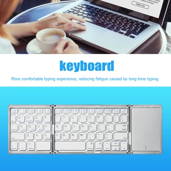 Belaidžio Lankstymo Klaviatūra-Multi-Funkcija Sulankstoma Klaviatūra 64 Klavišus Touchpad Klaviatūra Įkrovimo už 