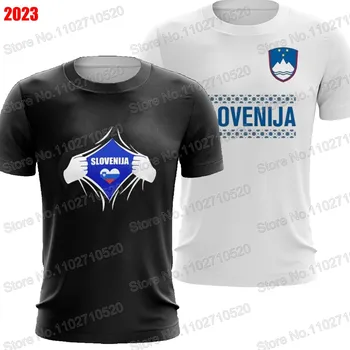 CAMISETA Slovėnijos Komanda 2023 T Shirts 3D Spausdinimo Black Mens Vasarą Veikia Streetwear Atsitiktinis Technikos Mokymo Drabužiai