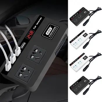 Car Power Inverter 12V 24V Automobilinio Maitinimo Keitiklio Maitinimo, Keitiklio Adapteris USB 200W Greito Įkrovimo Priemonė, Automobilių Reikmenys