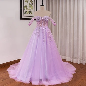 china nėrinių duobute off pečių vestuvių suknelė linijos ilgio traukinio elegantiškas Princesė vestuvių suknelė Chalatas De Mariee Nuotakos Suknelė