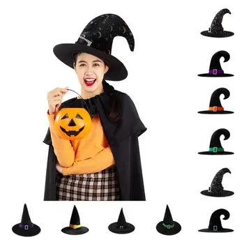 Cool Punk Kūrybinio Helovinas Ragana Wizard Hat Paprasta Nešiojamų Laisvalaikio Stiliaus Kostiumai, Rekvizitas, Paauksavimas Aksomo, Satino Kaspinu Skrybėlę