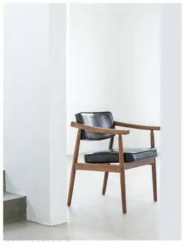 Custom Šiaurės Medžio Masyvo Prezidento Kėdės, Valgomojo Kėdės Japonijos Stalas, Kėdė Derybų Porankiu Kompiuterio Dizainerio Kėdė Retro