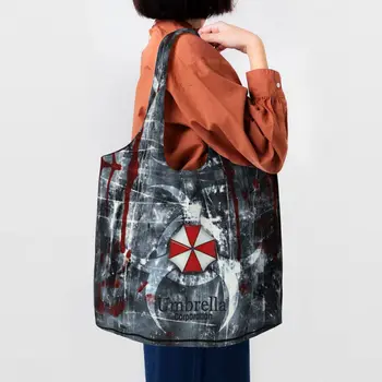 Daugkartinio Naudojimo Umbrella Korporacijos Corp Pirkinių Krepšys Moterų Pečių Canvas Tote Maišą Nešiojamas Vaizdo Žaidimas Cosplay Bakalėjos Shopper Bags