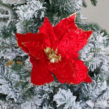 Dirbtinių Gėlių Kalėdų Medžio Apdaila 1PC Dirbtinės Kalėdų Gėlės Naujųjų Metų Dovana