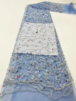 DiuDiu-1302.9304 madingi blizgučiai tiulio siuvinėjimo prancūzijos ju nėrinių audinio šalis suknelė