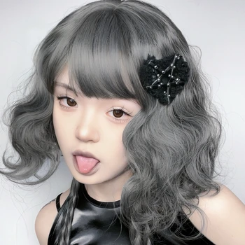 Dizainas Gotikos Mielas Širdies Formos Plaukų Staigius Moterų Saldus Anime Lolita Dark Šukuosena Mergina, Plaukų Aksesuarai Barrettes