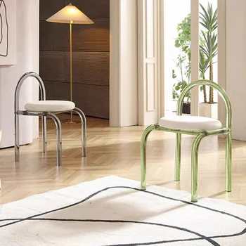 dizaineris Kristalų Makiažo Kėdė šiaurės Akrilo ultralight skaidrus kėdės minimalistinio mielas silla plegable interjero dekoracijos