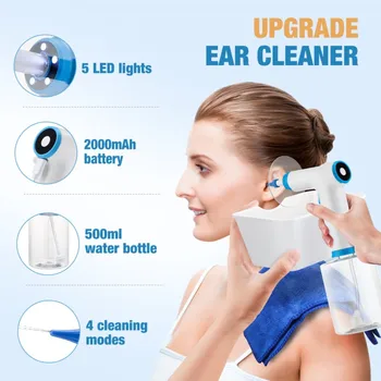 Elektros Ear Cleaner Kit Ausų Valymo Prietaisas Vandens Drėkinimo Automatinis Ausų Valymo Pašalinti Ausų Sierą Ir Suaugusiems, Vaikų Sveikatos Priežiūra