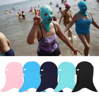 Facekini Plaukti Dangteliai, UV Apsauga Facekini Kaukė Moterų, Mergaičių, Gryna Spalva Plaukimo Kepuraites Kvėpuojantis Nepraleidžia Veido Plaukti, Nardymo Kepurės