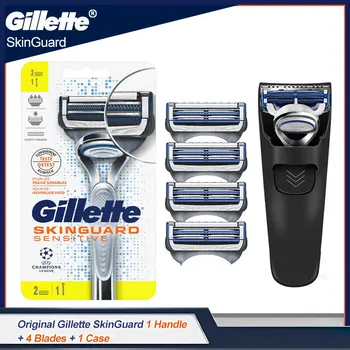 Gillette SkinGuard Vyrų Skustuvas 2 Sluoksniai Skutimosi Peiliukų Saugos Barzda Veido Priežiūra Jautriai Odai Apsaugo nuo Odos Dirginimo