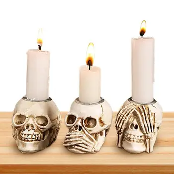 Gotikos Arbatos Šviesos Turėtojo Siaubo Skeletas Kaukolės Žvakių Laikikliai Dervos Žvakidė Turėtojas Amatų Tealight Turėtojas Žvakių Laikikliai