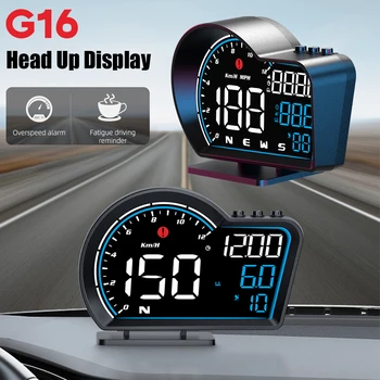 GPS HUD Head Up Display Skaitmeninis Spidometras Apsaugos Signalizacijos Daugiafunkcį 360° Reguliuojamas Laikiklis LED Skaitmeninis Ekranas