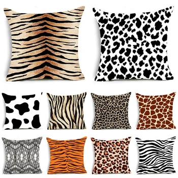 Gyvūno Leopardo, Tigro Zebras Spausdinti Modelio Pagalvėlė Padengti Namų Gyvenamasis Kambarys Sofos, Kėdės Apdaila Poliesteris Pagalvė Pagalvės Dangtelis