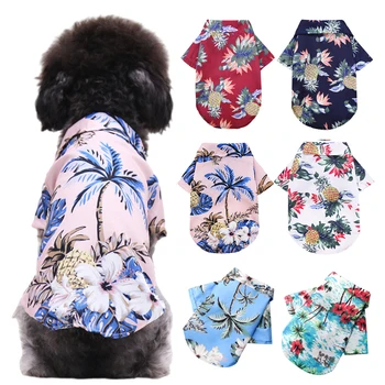 Havajų Paplūdimys Stilius Šuo Marškinėliai Plonas Kvėpuojantis Vasaros Šunų Drabužius Mažiems Šunims Šuniuką Naminių Kačių Vest Čihuahua jorkšyro terjerai Pudelis